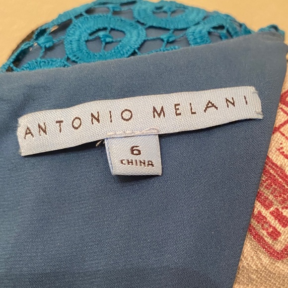 ANTONIO MELANI Turquoise Lace Midi Dress - Picture 3 of 5